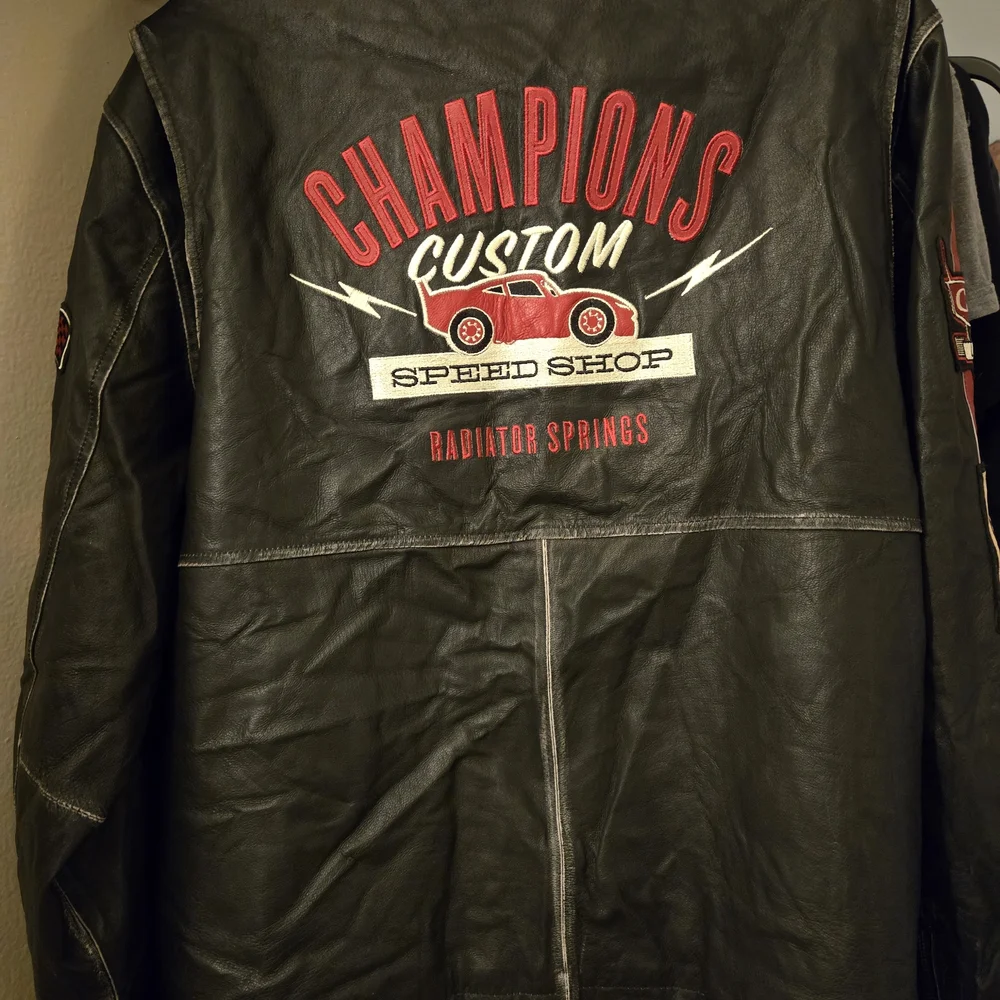 Disney Black Bomber Jacket with Red Accents - Picture 5 of 8